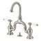 Kingston Brass Bridge Bathroom Faucet with Brass Pop-Up, Brushed Nickel KS7998PL - alternate 1
